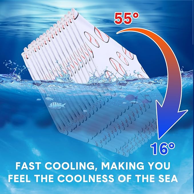 12 Pcs Cooling Towel 40 x 12 Inch Basketball Baseball Football Volleyball Soccer Softball Microfiber Fast Drying Towel for Gift Women Men