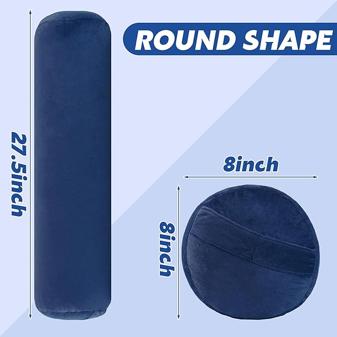 MABOZOO Round Yoga Pillow, Cylindrical Yoga Bolster Pillow with Washable Cover, Meditation Cushion Body Cushion for Practice, Restorative, Meditation