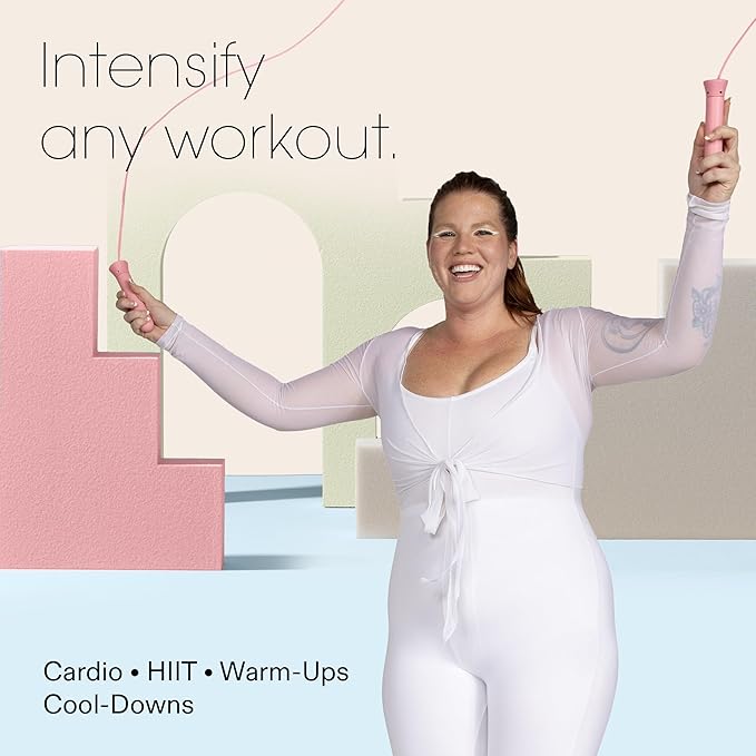 Bala Weighted Jump Rope for Women & Men - Adjustable & Replaceable Jumping Rope for Adults - Workout Jump Rope Ergonomically Designed for Cardio & HIIT - Skipping Rope with Silicone Handles