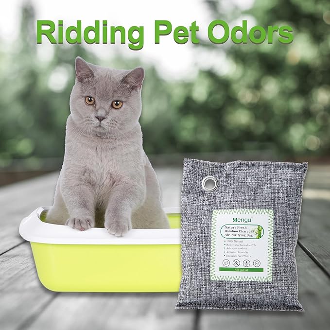 Activated Charcoal Odor Absorber (Large, 12 Pack, 100g each), Natural Charcoal Bags Odor Absorber Bamboo Charcoal Air Purifying Bag for Home, Fridge, Cabinet