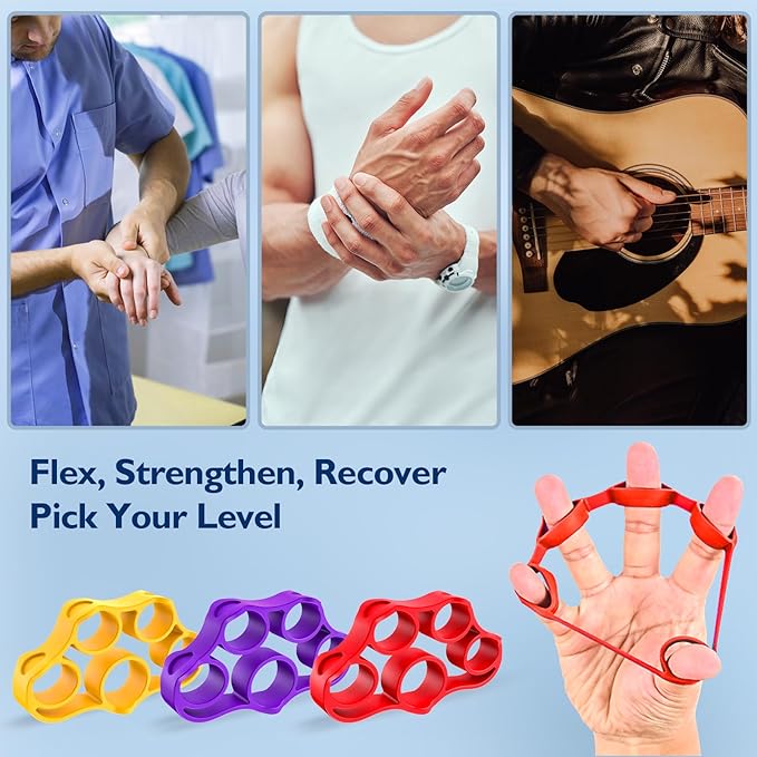 FitBeast Grip Strength Trainer, Finger Exerciser, Forearm Strengthener 9-Piece Kit, Hand Grip Strengthener Targeted Strength, Relief & Recovery