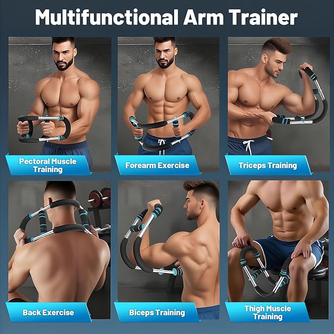 Twister Arm & Chest Trainer - Adjustable 3 Resistance Levels (0-132lbs), Detachable Strength Training Equipment for Home Gym, Men & Women