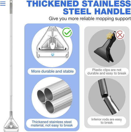 Commercial Mop Handle Heavy Duty,Industrial Metal Mop Stick Replacement for Home, Garage, Office, Workshop,Warehouse Floor Cleaning