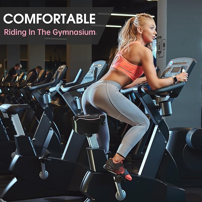 New Large Bike Seat Cover for Men & Women Comfort, Bike Seat Cushion Cover, Padded Seat Cover, Soft Bicycle Seat Covers for MTB, Exercise Bikes, Indoor and Outdoor Cycling