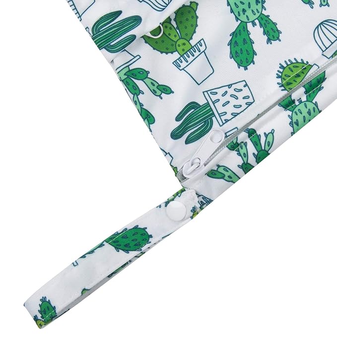 babygoal Wet Dry Bags for Baby Cloth Diapers, Washable Travel Bags, Beach, Pool, Gym Bag for Swimsuits & Wet Clothes with Two Zippered Pockets 3 Pack, 3LN05