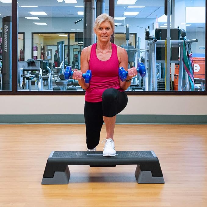 Body Sport® Aerobic Step – Step Aerobics Platform – Workout Equipment – Exercise Step Platform – Gray/Black