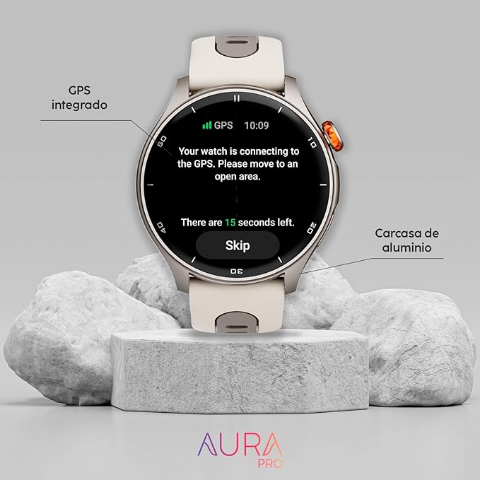 Cubitt Aura Pro Smartwatch/Fitness Tracker with 1.43" Touch AMOLED Screen, Bluetooth Call, Built in GPS, 60+ Sports, Blood Oxygen, Heart Rate, Stress/Sleep Monitor, Waterproof, Step Counter, Compass