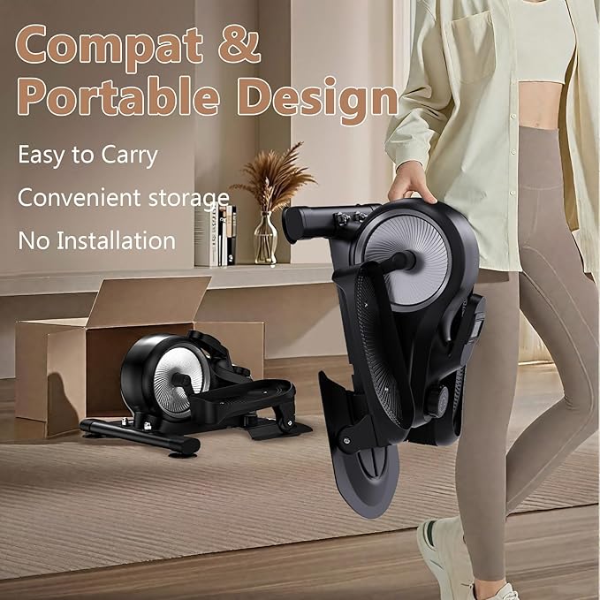 CRYSTAL FIT Under Desk Elliptical, Quiet & Portable Electric Seated Pedal Exerciser, Ellipse Leg Exerciser for Seniors Fully Assembled, 8 Level Speeds, Forward & Reverse Direction for Home Office