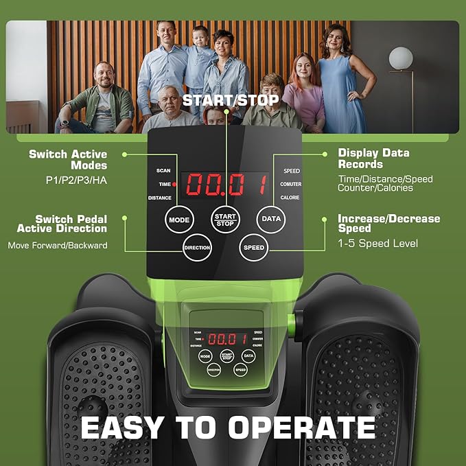 ANCHEER Under Desk Elliptical, Electric Ellipse Leg Exerciser While Sitting for Seniors Adults, Quiet Portable Motorized Seated Foot Pedal Exerciser with Remote Control for Home Office Use