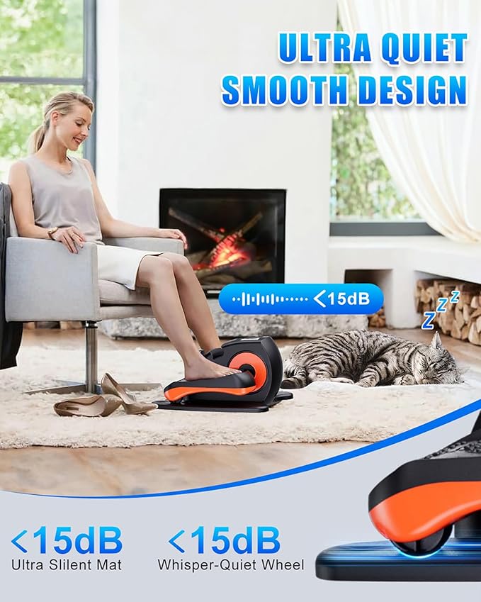 Under Desk Elliptical Machine, Electric Ellipse Leg Exerciser as Seen on Tv for Seniors with 12 Adjustable, Portable Quiet Elliptical Machine, Seated Pedal Exerciser with Remote Control