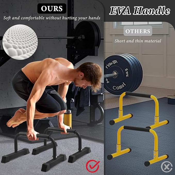 Push Up Bar, 700 LBS Potable Dip Bar with EVA Handle for Home GYM Gymnastics Calisthenics Equipment Apartment Courtyard Balcony Exercise Fitness Upper Body Arm Back Man Woman Kid