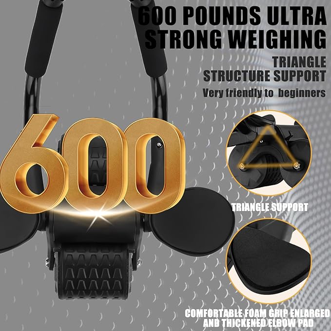 Uota Elbow Support Automatic Rebound Abdominal Wheel,Ab Roller for Abdominal Exercise Machine,Abs Workout Equipment,Dolly Core Strengthening Trainer Fitness Belly Training