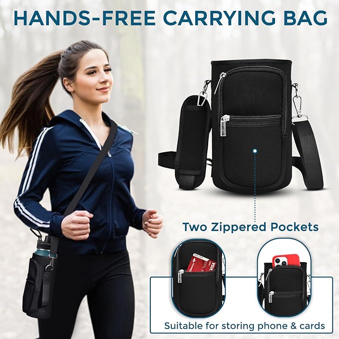 Travel Water Bottle with Carrying Bag, 3 Lids (Spout, Straw, Flip), and Bottle Brush; Leak Proof, Quality, Vacuum Insulated, Stainless Steel (Sage Sprout, 32 oz)