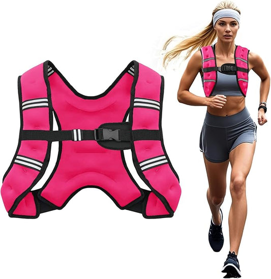 Weighted Vest, 6lb/8lb/12lb/16lb/20lb/25lb/30lb Weight Vest for Men Women, Body Weight Vests Adjustable with Reflective Stripe for Strength Training, Running, Training Workout, Jogging, Walking