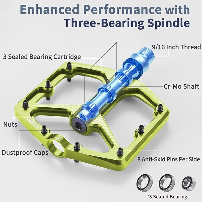 MTB Bike Pedals, Lightweight Bicycle Pedals for BMX/MTB -Universal Lightweight Aluminum Alloy Platform Pedal