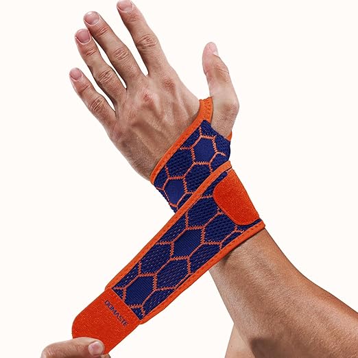 Sport Slim Wrist Wrap - Wrist Brace for Carpal Tunnel Relief, Neoprene-Free Compression Wrist Support for Workout, Adjustable Wrist Guards Fit Right Left Hand (Cobalt Bule, Pack of 1)
