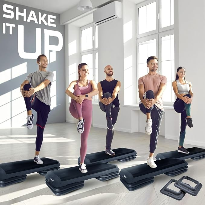 Yes4All 16"x16" Extra Adjustable Risers for Aerobic Exercise Workout Step Platform (Pair) - Not Included Aerobic Step Platform