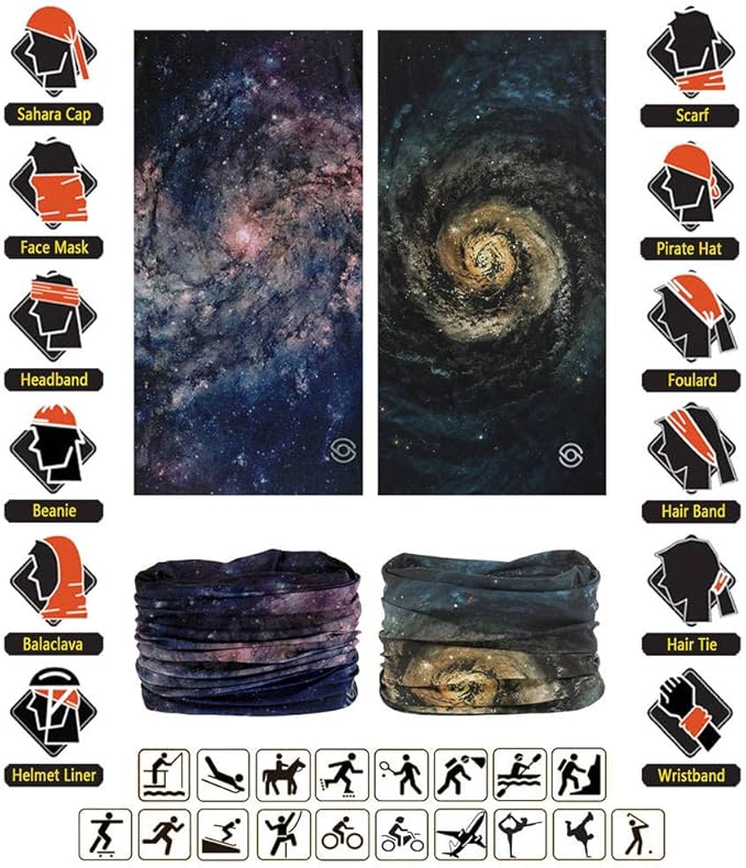 Headband Neck Gaiter Head Wrap Headwear Face Mask Magic Scarf Bandana for Men and Women