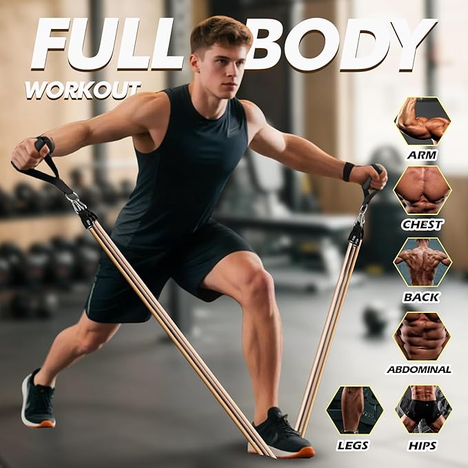 WHATAFIT Resistance Bands, Exercise Bands,Resistance Bands for Working Out, Work Out Bands with Handles for Men and Women Fitness, Strength Training Home Gym Equipment