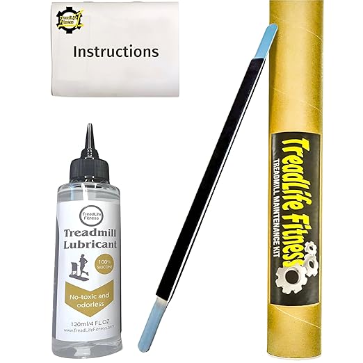 TreadLife Fitness Treadmill Maintenance Kit | 1 Year Supply of Treadmill Lubricant for Belt | 100% Silicone Lube | Extra Wide TruLube Applicator Wand | Directions Included