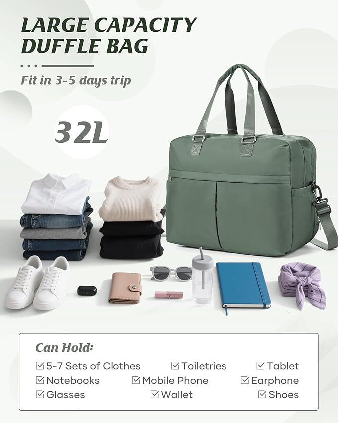 Gym Bag Womens,Travel Duffel Carry on Bag Sport Tote Bag Weekend Overnight Bag