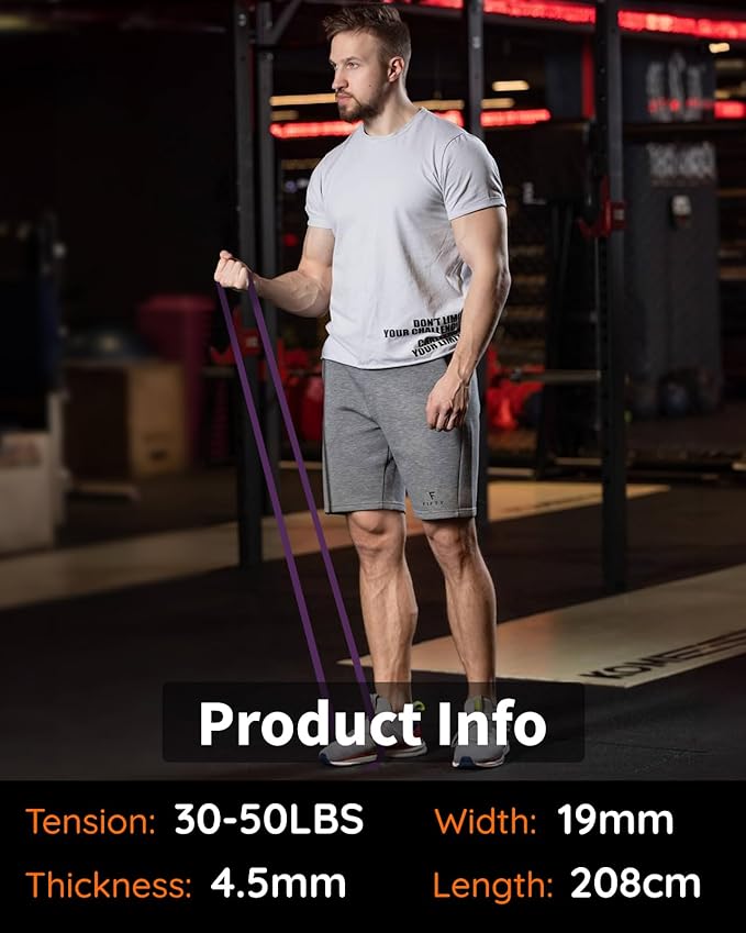 Resistance Bands Set - Pull Up Bands for Men Women, Exercise Bands Resistance with Door Anchor, Training Poster & Pouch for Body Stretching, Pull Up Assist