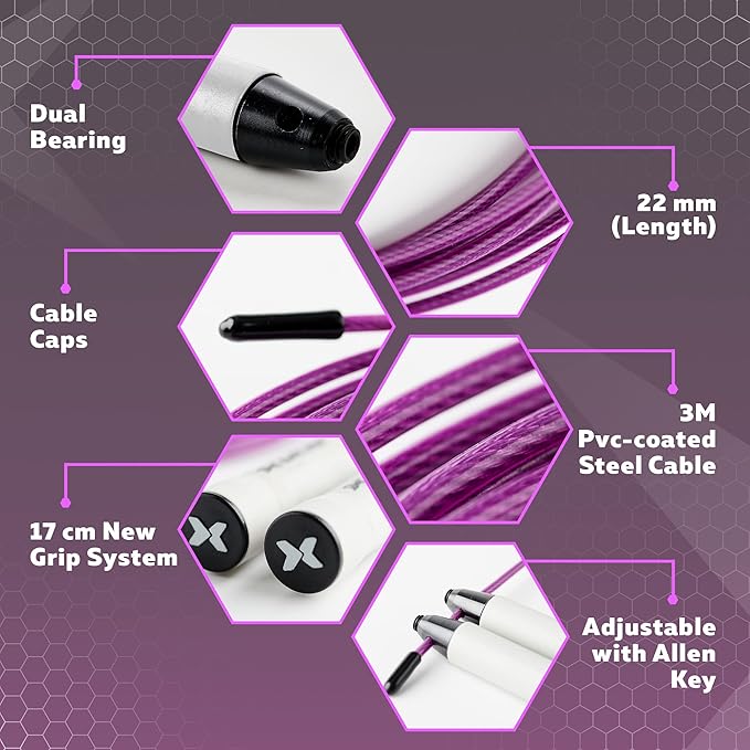 PICSIL - Sphinx Rope | 360° Spin Jump Rope | Dual Bearing System | Fast & Lightweight for Fitness, Cross Training Boxing | Adjustable Cable| Double Rolling |