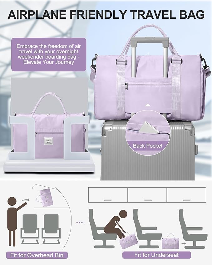 Gym Bag Womens,Travel Duffel Carry on Bag Sport Tote Bag Weekend Overnight Bag