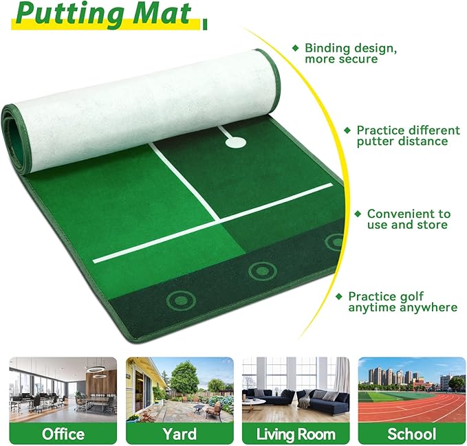 Liberry Toddler Golf Set with Putting Mat for Boys Girls Age 2 3 4 5, Upgraded Kids Golf Cart with Shoulder Strap Design, Outdoor Indoor Sports Toys for Birthday, Black