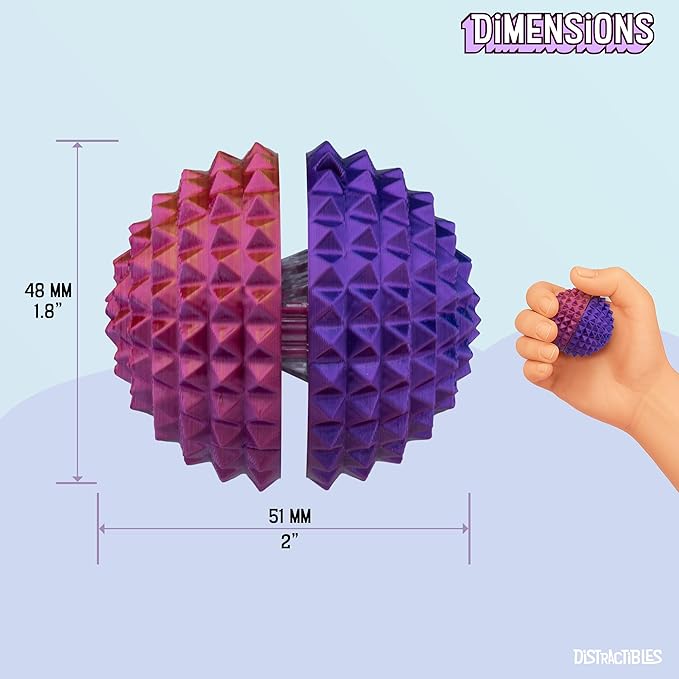 Round Spiked Sensory Fidget Clicker, Tactile Stimming Device with Mechanical Clicky Switches, Lanyard Attachment, Ideal for Pain Stim, ADHD, Autism & Stress Relief (NEON HARMONY, MEDIUM)