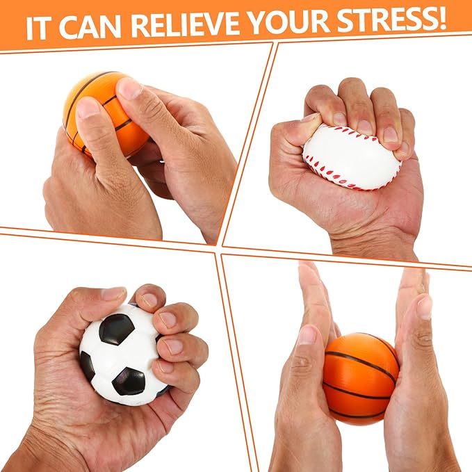 Urspasol 12-Pack Mini Basketball Stress Balls 2.5 Inch Soft Foam Basketballs for Kids Small Squeeze Sport Balls Party Decorations, Favors Goodie Toy & Anxiety Relief Hand Exercise, School Rewards