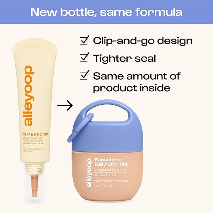 Alleyoop Sunsational Tinted Moisturizer SPF 50 for Face Broad Spectrum – 100% Mineral Face Sunscreen with Jojoba, Hydrating & Soothing Tinted Sunscreen, Vegan & Cruelty-Free (Solar)