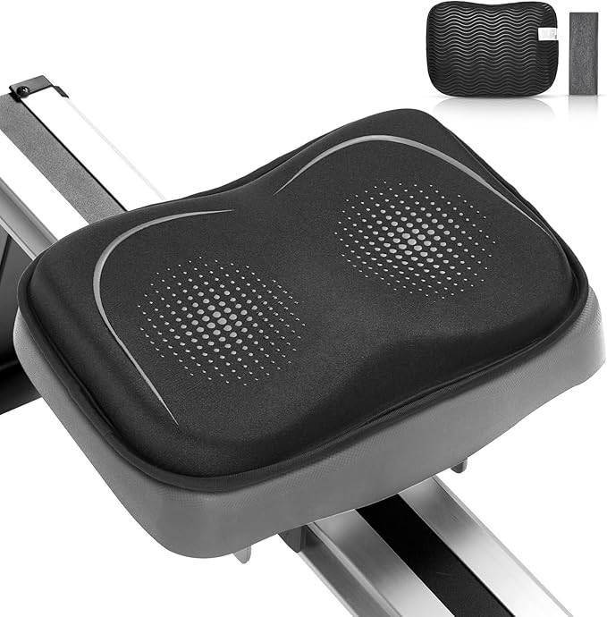 Rowing Machine Seat Cushion for The Concept 2 Rowing Machine with Extra Sports Headband, Memory Foam Row Machine Pad-Compatible with Concept 2 Rower, Recumbent Stationary Bike, Watter Rower