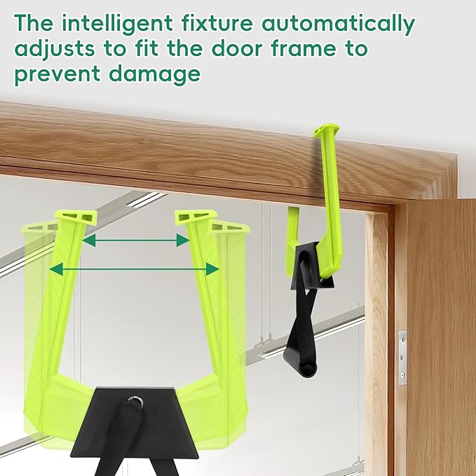 Portable Pull Up Bar for Doorway,Travel Pull Up Bar,Adjustable Home Gym Equipment,Dual Handle Design for Pull-Ups,Maximum Load Capacity of 330lb, No Screws Installation,Green