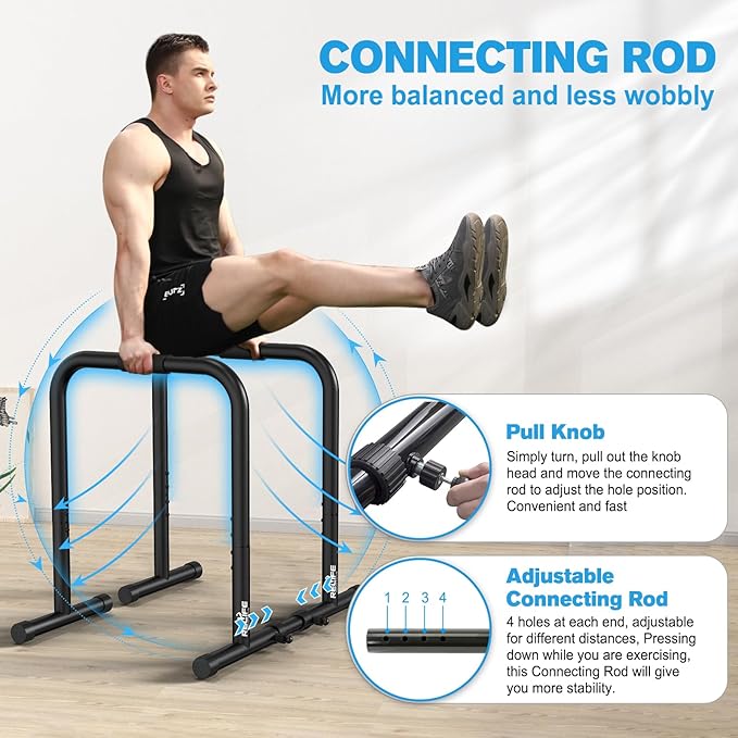 RELIFE REBUILD YOUR LIFE Dip Station Functional Heavy Duty Dip Stands Fitness Workout Dip bar Station Stabilizer Parallette Push Up Stand