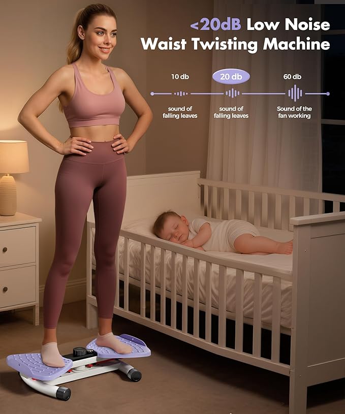 Waist Twister Machine Exercise Fitness Tool, Ab Twister Board with the Smart LED Digital Monitor, 300lbS Capacity & 20dB Ultra-Quiet, Anti-Slip Home Gym Workout Equipment for Women Belly Fat