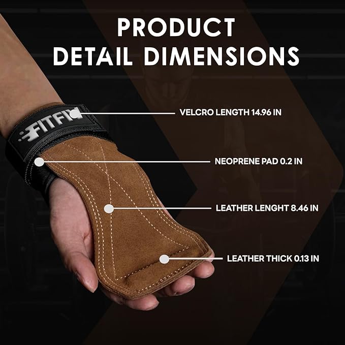 Weight Lifting Wrist Strap, Double Leather Weightlifting Wrist Straps for Gym Strength Training, Neoprene Padded Wrist Wraps - for Men & Women (Pair)