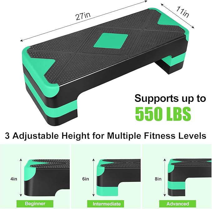Adjustabl Aerobic Stepper Fitness Step Platform Health Workout for Sports Training