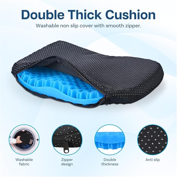 MMOBIEL Anti-Slip Kayak Seat Cushion Waterproof Kayak Gel Seat Cushion – Portable Sit in for Kayak, Boat, Canoe, Rowing etc. – Pressure Relief & Comfort Seat Cushion - Kayak
