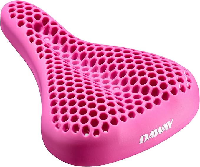 DAWAY Comfortable Bike Seat Cover - Silicone Gel & Memory Foam Padded Bike Seat Cushion for Men Women - Soft Bicycle Saddle Cover for Peloton, Stationary Exercise, Mountain Road Bikes - XL/Large/Small