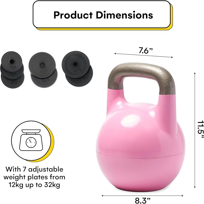 Kettlebell Kings Powder Coated Kettlebell Weights - 9-97 lb Strength Training Kettlebells for Men and Women - Hand Weights Workout Gym Equipment - Weights Set for Home Gym- New