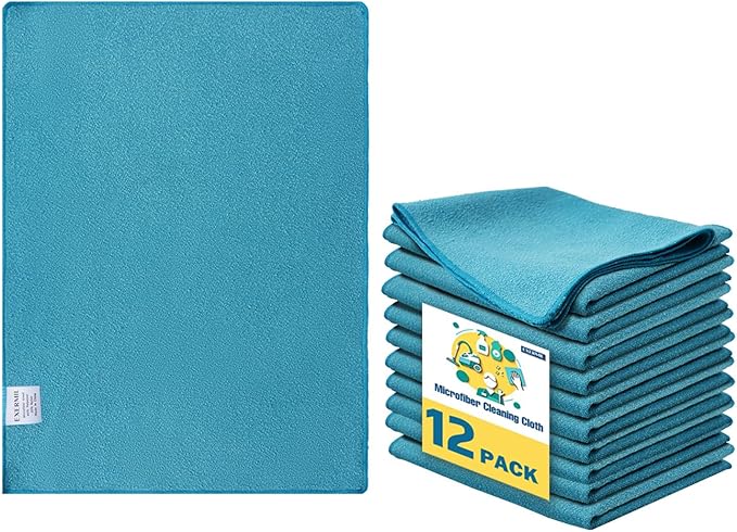 Microfiber Cleaning Cloths for House;Reusable Cleaning Towels Rags for Kitchen;Washable Lint Free,Streak Free,Non-Abrasive,Pack of 12;16"x12"