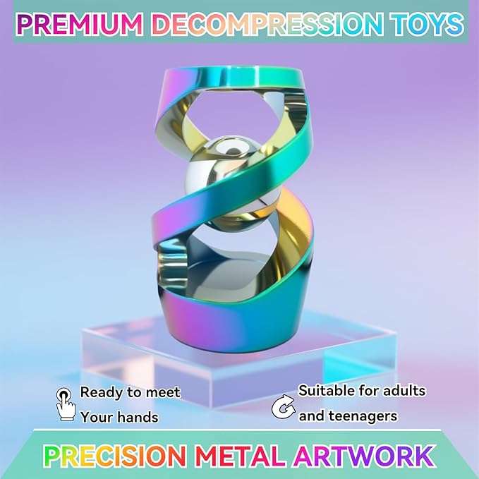 Metal Fidget Toy, Fidget Spinners, Adult Fidget Toys, Fidgets for Anxiety and Stress, Desk Adult Fidgeting Stress Relief Gift (Colorful)