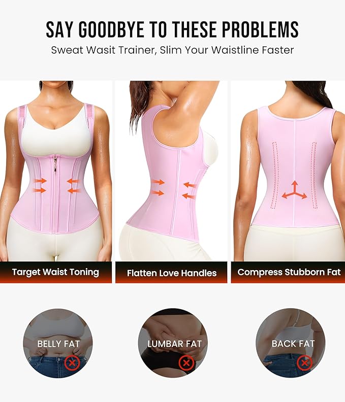 Junlan Waist Trainer for Women - Sauna Suit Sweat Vest for Working Out