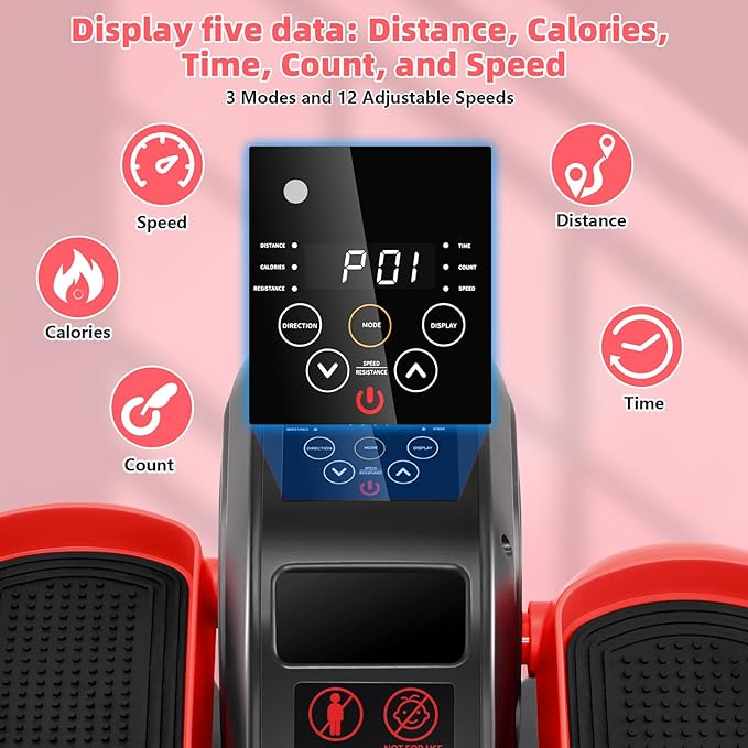 ANCHEER Under Desk Elliptical, Ellipse Leg Exerciser for Seniors Fully Assembled , Electric Seated Pedal Exerciser with Remote Control & 12 Adjustable Speed/Resistance