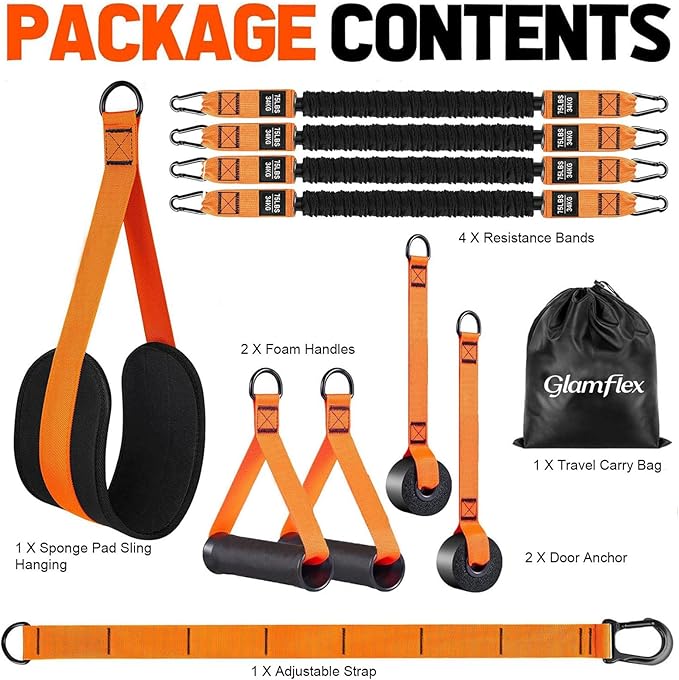 Adjustable Heavy Duty Pull Up Assistance Bands with Fabric Feet and Knee Rest - Pull Up Resistance Bands for Men, Women, and Seniors - Perfect for Dip and Resistance Strength Training Glamflex