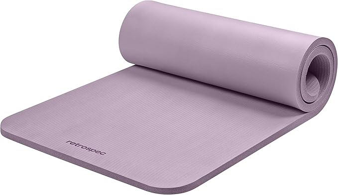 Retrospec Solana Yoga Mat 1" Thick With Nylon Strap For Men & Women - Non Slip Exercise Mat For Home Yoga, Pilates, Stretching, Floor & Fitness Workouts