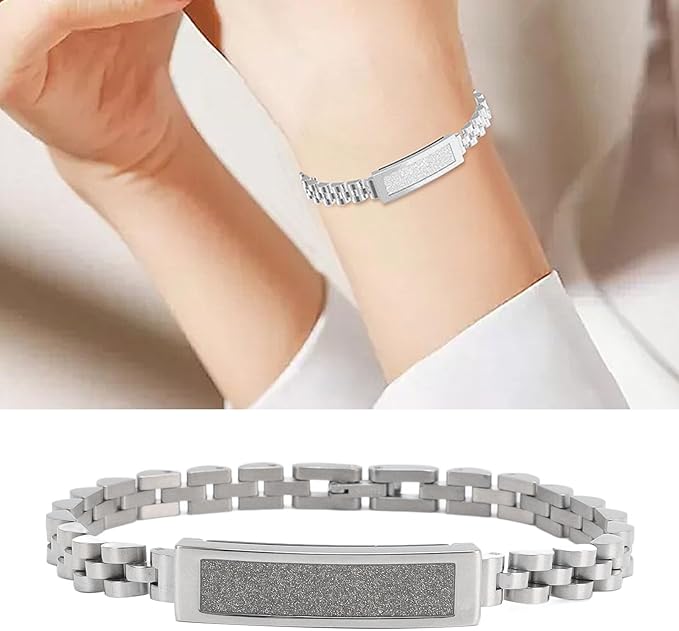 Smart Health Wristband, Zinc Alloy Bluetooth IP68 Health Fitness Tracker Screenless Smart Bracelet Step Counter for Sleep Sports Tracking