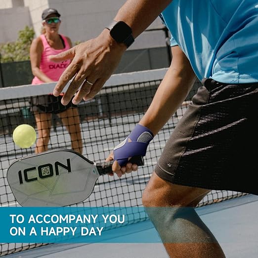 Pickleball Wrist Brace Support for Tennis, Ultra Thin Elastic Wrist Wraps, Lightweight, Breathable and Skin Friendly (Left+Right, Blue Horizon)