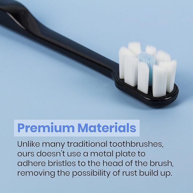 Lindo Polishing Toothbrush - for Sensitive Gums and Teeth, 12000+ Ultra Fine Bristles, Soft and Gentle, Deep Clean, Pack of 4 (Original Black, Beige, 4 Pack)
